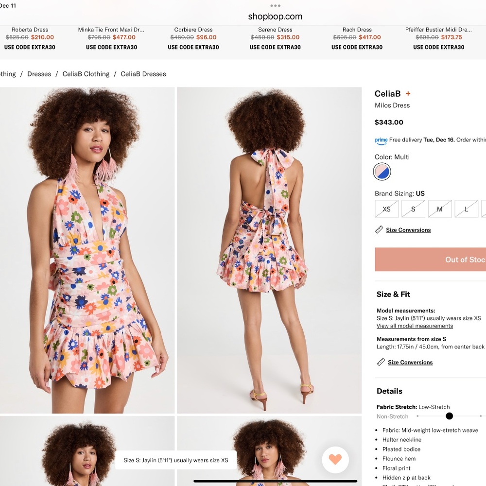 CeliaB Milos Dress SMALL NWOT